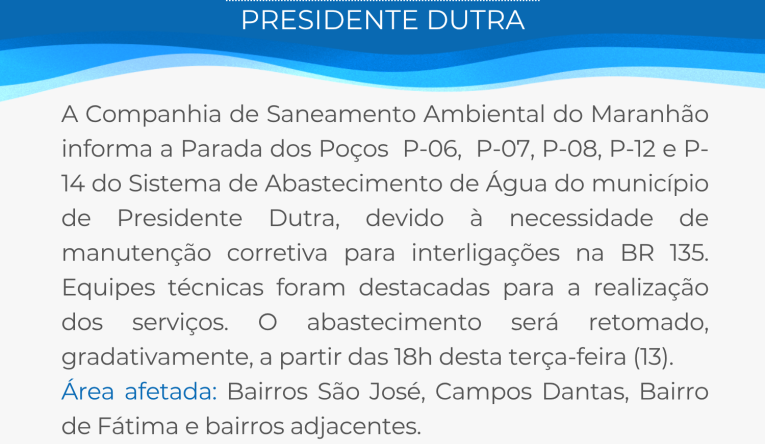 PRESIDENTE DUTRA - 13.05