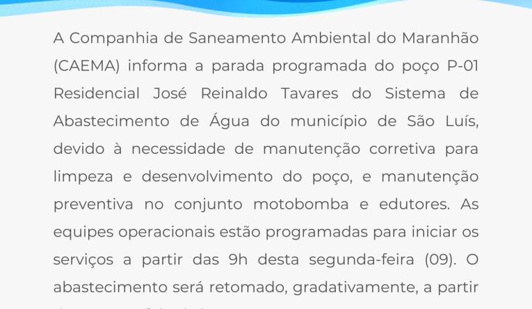 SÃO LUÍS/ RESID. JOSÉ REINALDO TAVARES